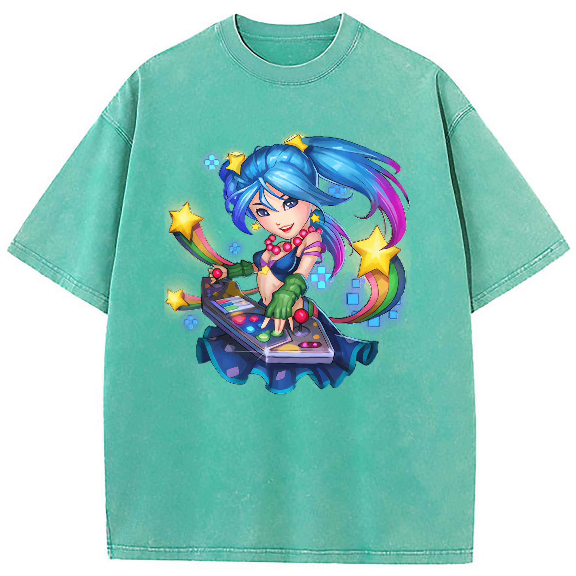 （画像用） リーグ・オブ・レジェンド League of Legends LOL 綿100% ヴィンテージ風 半袖Tシャツ（フロントプリント）